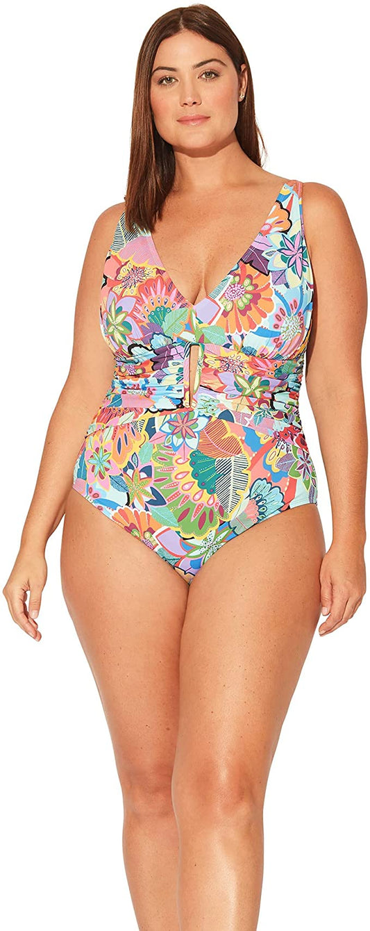 Bleu Rod Beattie Plus Size Make It Pop Off-The-Shoulder Mio   Multicolor Size 16W