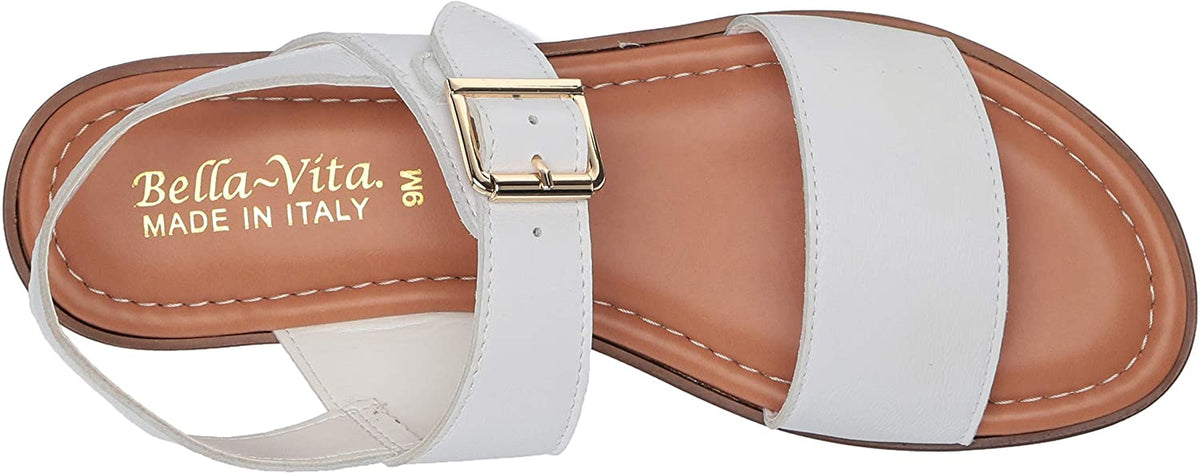 Bella Vita Women's Tay-Italy Wedge Sandal  Color White Leather Size 6.5WW