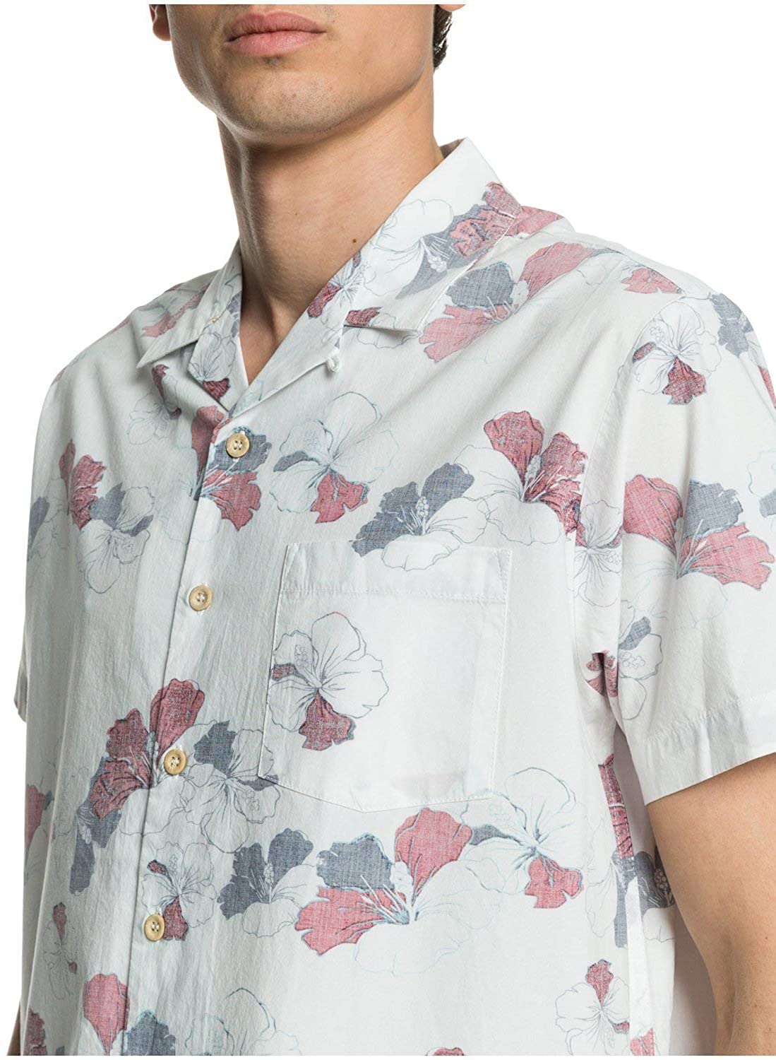 Quiksilver Men's Lei Around Woven Short Sleeve Shirt  Color Classic Lei Size S