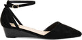 Brinley Co. Womens Pointed Toe Ankle Strap Sliver Wedge  Color Black Size 9M