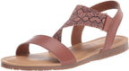Bella Vita Women's Nev-Italy Flat Sandal  Color Tan Leather/Snake Size 6W