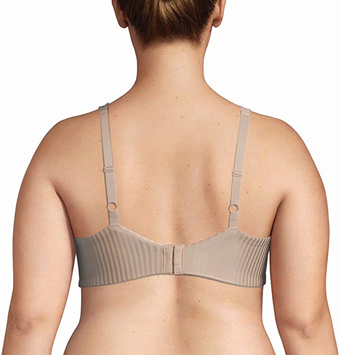 Playtex Women's Secrets All Over Smoothing Full-Figure Underwire Bra US4747  Color Nude Stripes Size 36D