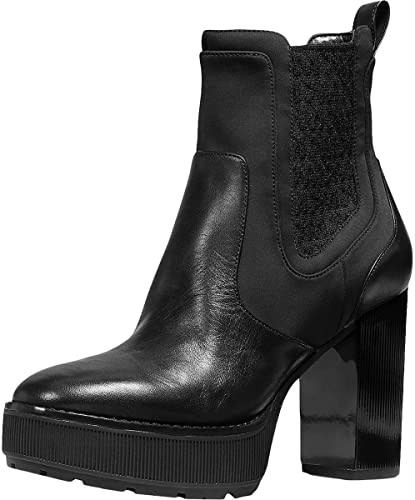 Michael Kors Women's Cramer Platform Chelsea Bootie  Color Black Leather Size 7M