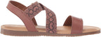 Bella Vita Women's Nev-Italy Flat Sandal  Color Tan Leather/Snake Size 6W