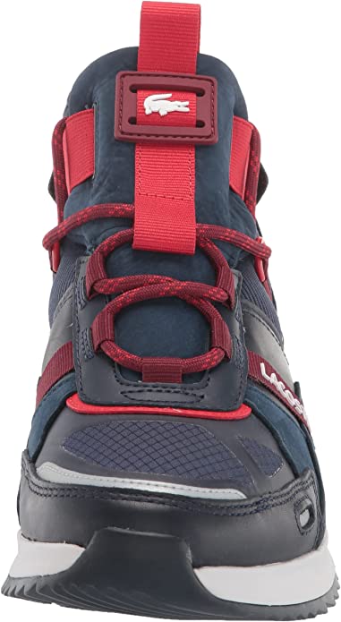 Lacoste Men's Run Breaker High-Top Sneakers  Color Navy/Red Size 8M