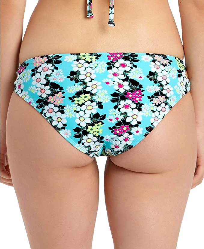 California Waves Floral Strappy Hipster Bikini Swim Bottoms  Blue Multi Size XS