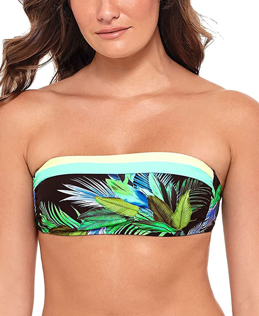 Salt + Cove Tropic Glo Bandeau Floral Swim Top  Color Tropical Glo Multi Size S