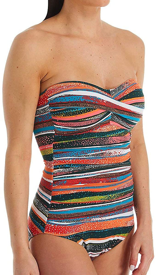 Anne Cole Women's Twist Front Shirred One Piece Swimsuit  Size 8