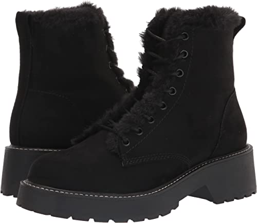 Madden Girl Women's Carra Fashion Boot  Color Black Fabric Fur Size 7.5M