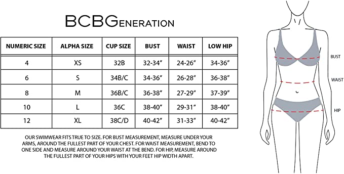 BCBGeneration Women's Standard Midkini Swimsuit Top   Color White Multi Size M