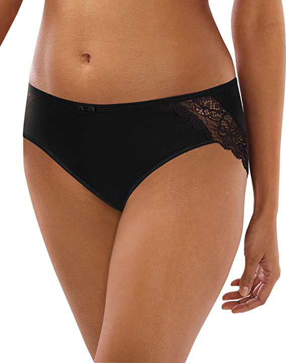 Bali Women's Cotton Desire W/Lace Hipster Panties Color White Size 6