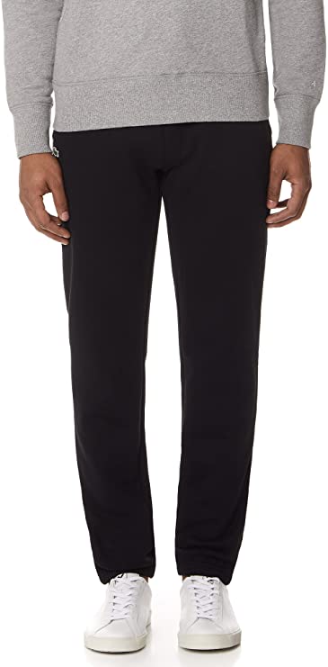 Lacoste Men's Sport Brushed Fleece Elastic Leg Opening Pant  Color Black Size 7/2XL