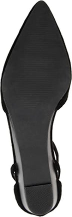 Brinley Co. Womens Pointed Toe Ankle Strap Sliver Wedge  Color Black Size 9M