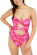Hula Honey Women's Juniors Hana Tie-Dye Cut-Out One-Piece Swimsuit  Size S