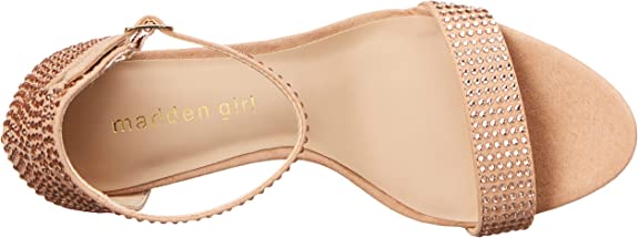Madden Girl Womens Bella Two-Piece Block-Heel San Vintage  Color Rose Rhinestone Size 5.5M