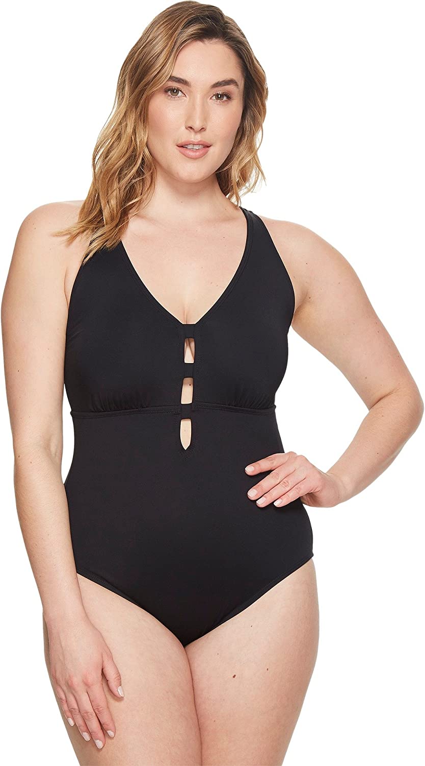 LAUREN RALPH LAUREN Plus Size Beach Shaping Plunge One-Piece