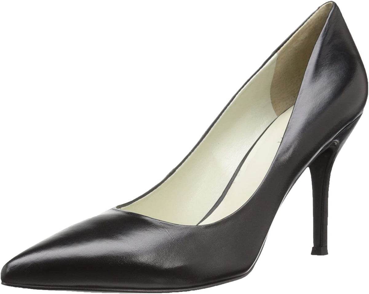 NINE WEST Women's Flax New Hollywood Dress Pump  Black Leather Size 9.5M