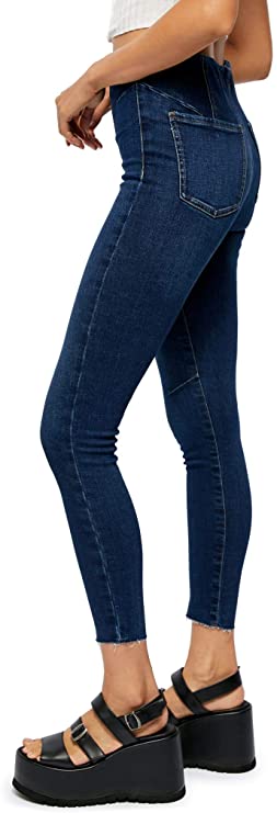 Free People Women's Miles Away High Waist Crop Skinny Jeans  Color Feel Like Sunshine Size 24