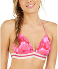 Hula Honey Women's Juniors Hana Push-Up Tie-Dye Swim Top Separates Color Blue Size L