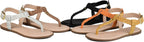 Brinley Co. Womens Braided T-Strap Sandal  Color Grey Size 7M