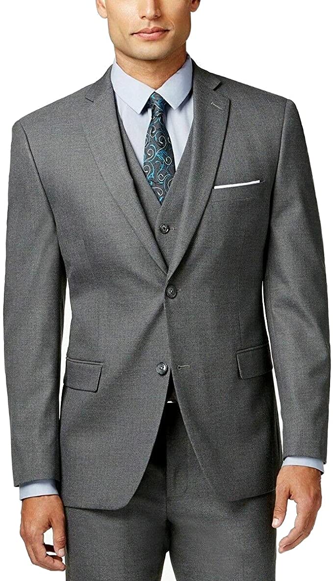 Alfani Men's Slim Fit Solid Two Button Sport Coat  Gray Size 44S