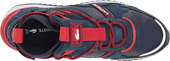 Lacoste Men's Run Breaker High-Top Sneakers  Color Navy/Red Size 8M
