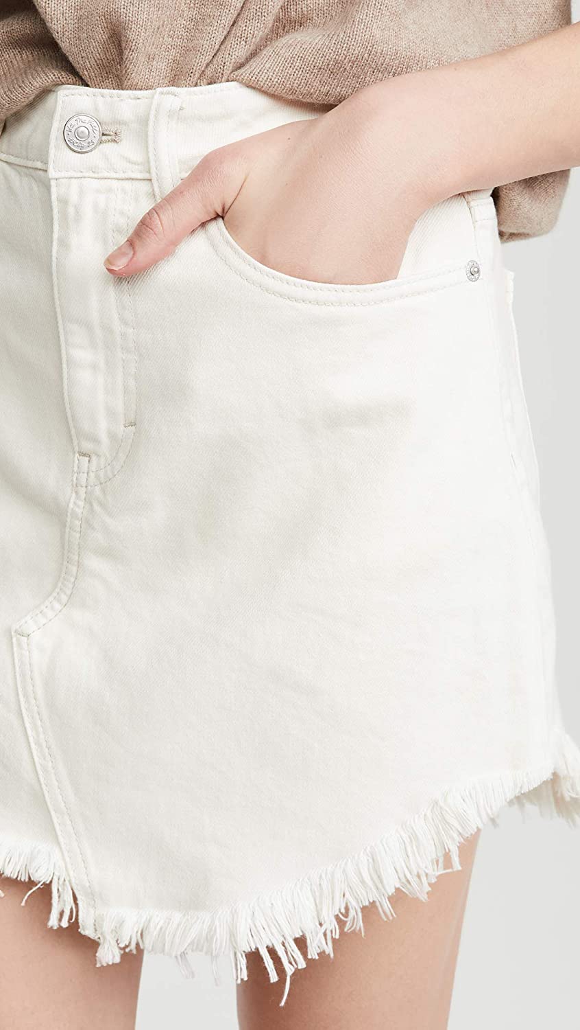 Free People Women's Bailey Cotton Denim Mini Skirt  Color White Size 27