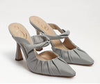 Sam Edelman Women's Tillary Pleated High Heel Mules  Color Pebble Grey Size 7.5M