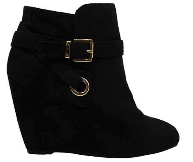 Rebel by Zigi Women's Keylie Faux Suede Wedge Boots  Color Black Size 8M