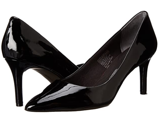 Rockport Women's Total Motion 75mm Pointy Pump  Color Black Kid Suede Size 9M