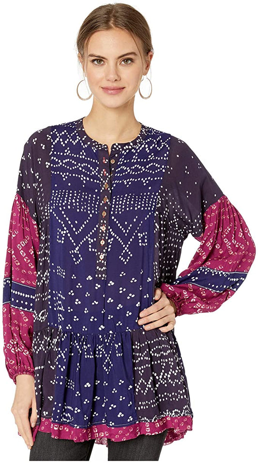 Free People Women’s Shibori Printed Tunic  Style OB1087687 Size L
