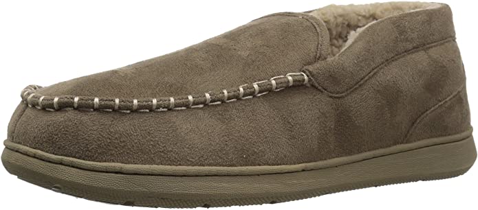 Dockers Men's Craig Ultra-Light Mid Moccasin Premium Slippers  Taupe Size 13