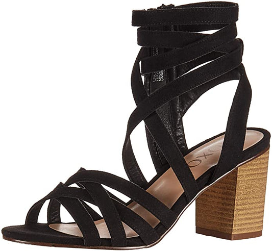 XOXO Women's Eden Heeled Sandal  Color Black Size 7M