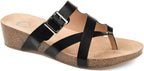 Journee Collection Womens Madrid Wedge Sandal  Color Black Size 7.5M