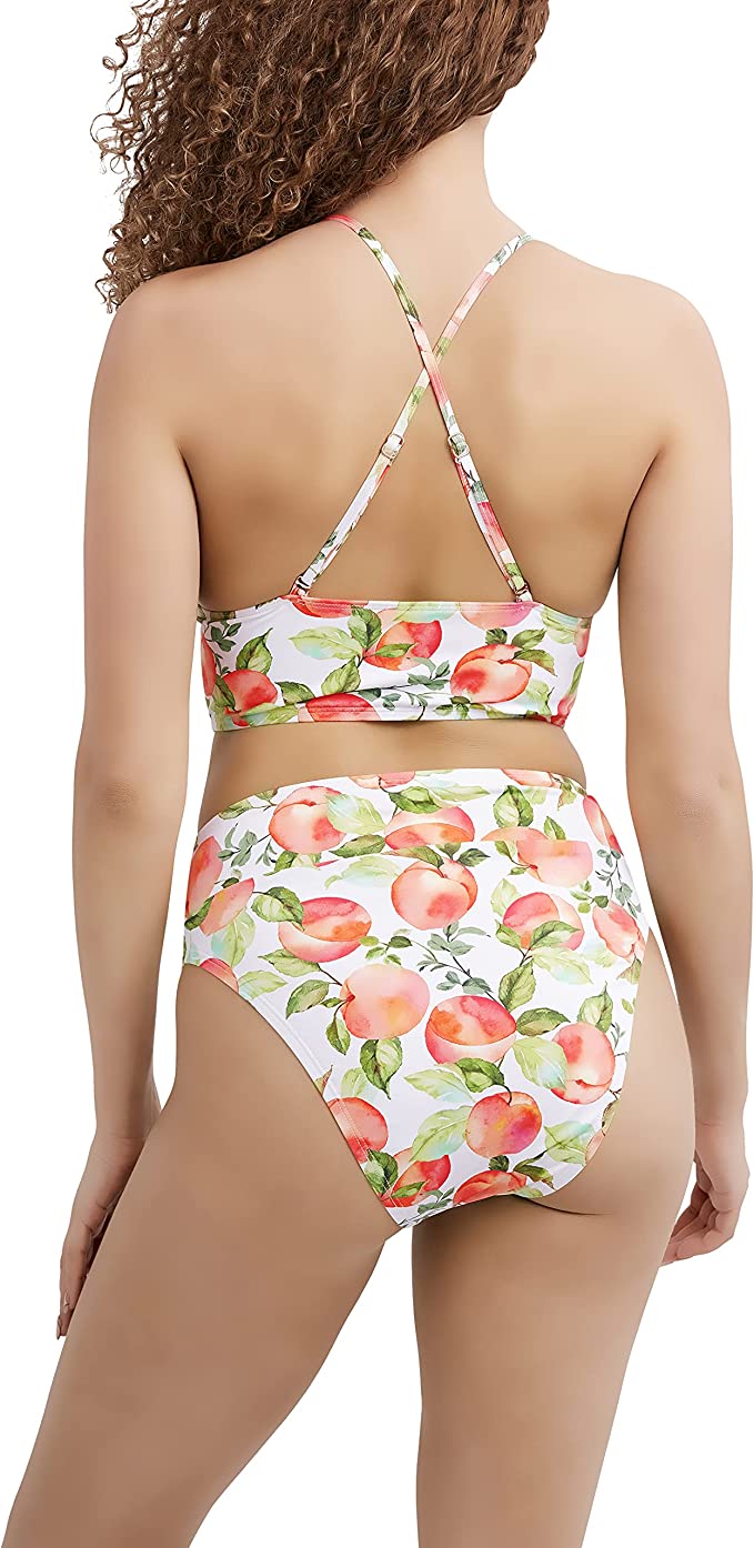 BCBGeneration Women's Standard Midkini Swimsuit Top   Color White Multi Size M