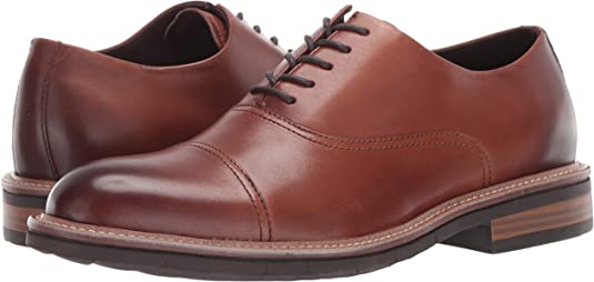 Kenneth Cole Reaction Men's Klay Flex Cap-Toe Oxford  Color Cognac Size 9.5M