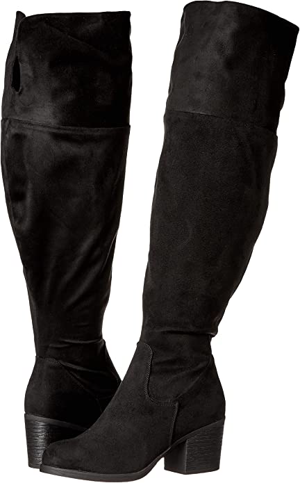Journee Collection Women's Sana Knee Wide Calf High Boots   Color Black Size 11M Style SANA-BLK-110WC  Synthetic sole Rounded-toe silhouette Fabric lining Lightly padded insole Synthetic outsole  Location: Warehouse - Women's Shoes 052574672756