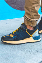 SNKR PROJECT Men’s Duane Sneaker  Color Navy Yellow Size 9.5M