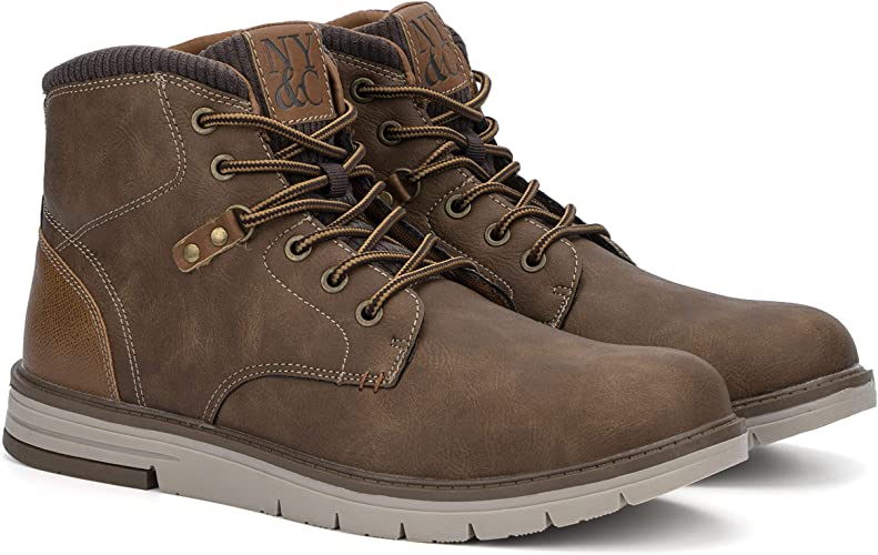 X RAY New York & Co. Men’s Randall Fashion Casual Faux Leather High Top Sneakers  Color Brown/Chocolate Size10M