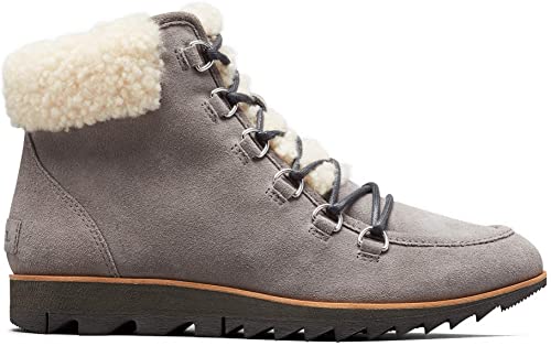 Sorel Women's Harlow Lace Cozy Ankle Boot  Color Light Gray Size 5M