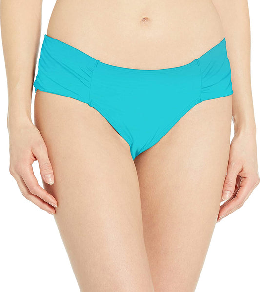 Rachel Roy Boardwalk Basics Ruched-Side Bottom  Color Aqua Size XL