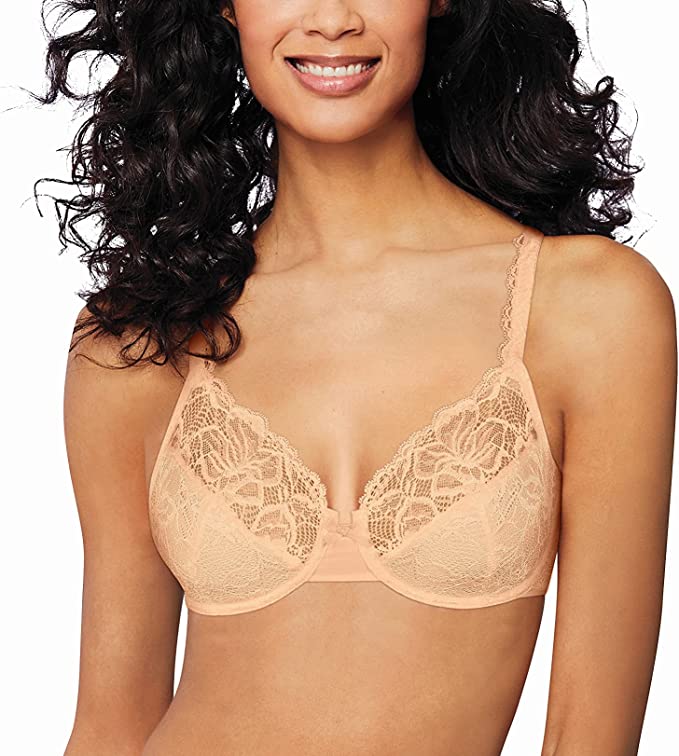 Bali Lace Desire Underwire Full-Coverage Lace Bra   Color Champagne Shimmer Size 40D