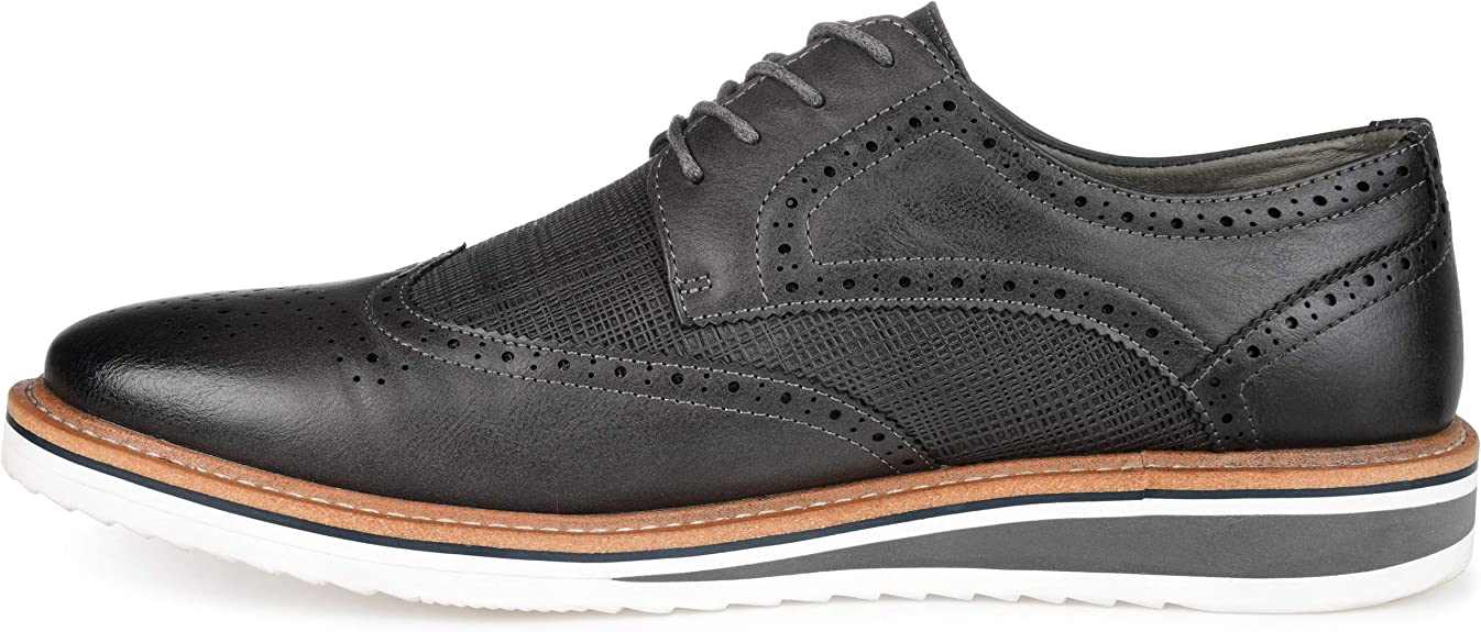 Vance Co. Mens Warrick Wingtip Derby Oxford  Color Gray Size 10M