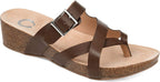 Journee Collection Women's Madrid Wedge Sandal  Color Brown Size 6.5M