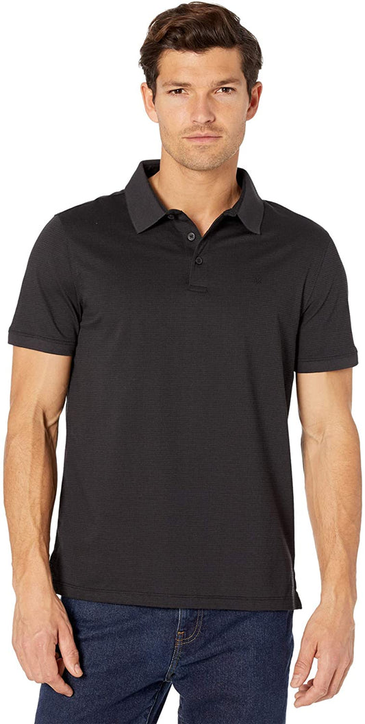 Calvin Klein Men's Short Sleeve Liquid Grid Polo Shirt  Color Black Size XS