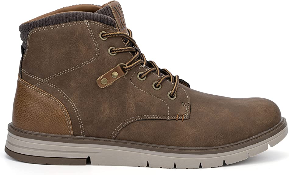 X RAY New York & Co. Men’s Randall Fashion Casual Faux Leather High Top Sneakers  Color Brown/Chocolate Size10M
