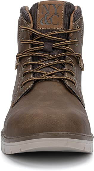 X RAY New York & Co. Men’s Randall Fashion Casual Faux Leather High Top Sneakers  Color Brown/Chocolate Size10M