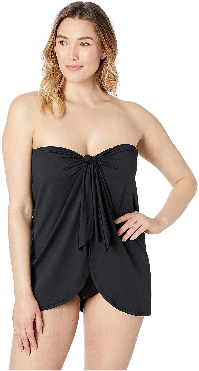 LAUREN RALPH LAUREN Plus Size Beach Club Solids Flyaway Convertible One-Piece  Size 20W