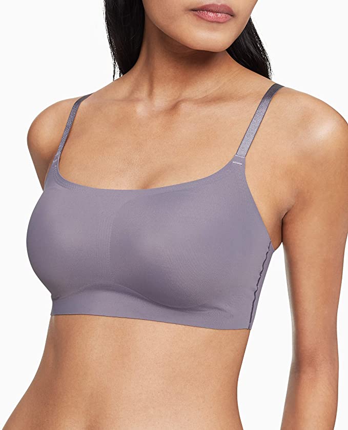 Calvin Klein Women's Invisibles Comfort Seamless Adjustable Skinny Strap  Bralette Bra