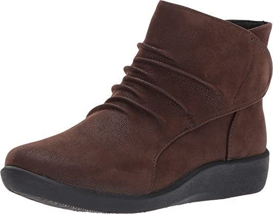 Clarks Women's Sillian Sway Ankle Bootie  Color Brown Size 9W